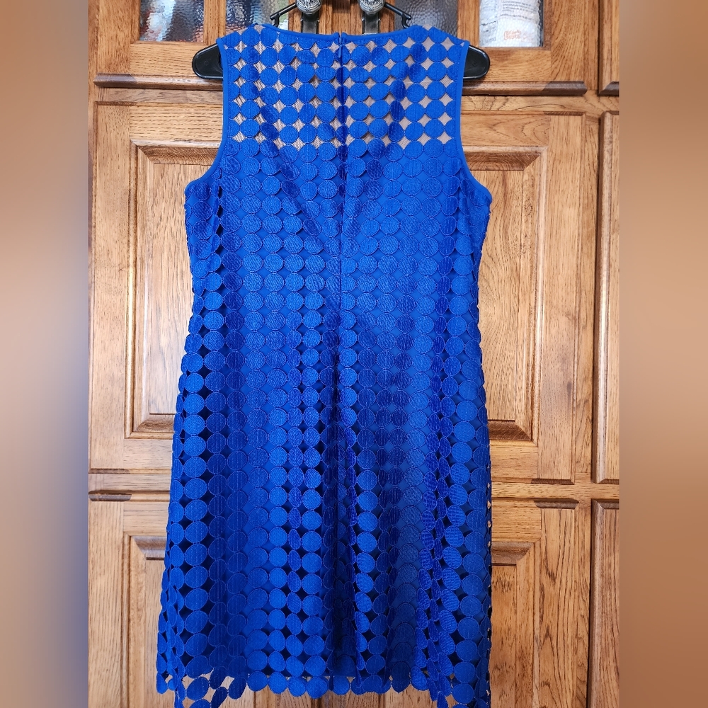 Lauren Ralph Lauren Blue Geometric Dress Size 14P - Picture 12 of 13